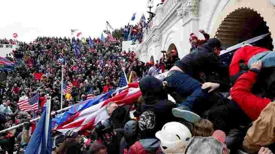Pro-Trump protesters storming into the Capitol on January 6. (Reuters File Photo )