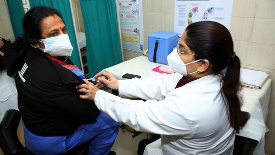 A health worker conducts the COVID-19 vaccination dry run at GTB Hospital, in New Delhi on Saturday. (ANI Photo) A health worker conducts the COVID-19 vaccination dry run at GTB Hospital, in New Delhi on Saturday. (ANI Photo)