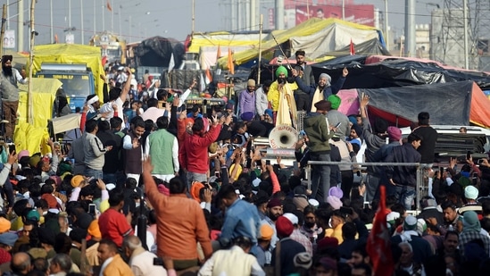 The protest sites are under multi-layered barricading with barbed wiring on top, concrete walls, trenches, nails boards drilled onto roads, and netting to stop pelted stones. (Representative Image)(ANI)