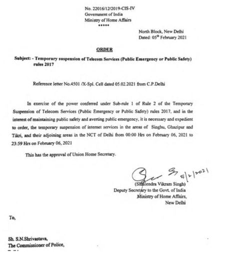 The order was issued a day ahead of Chakka jam