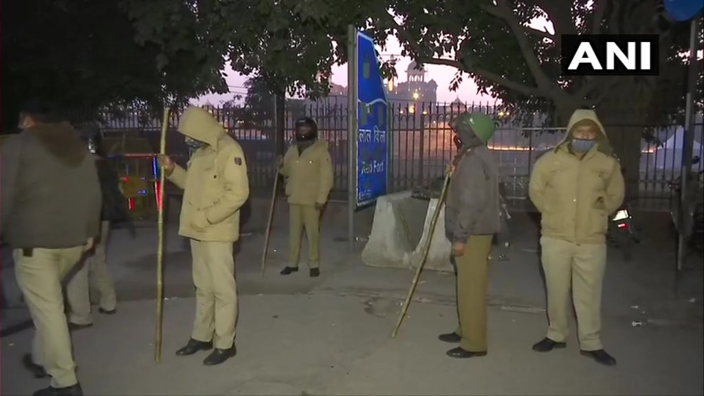 Security personnel at Red Fort. (ANI)