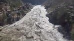 The water level in the Dhauliganga river rose suddenly following an avalanche near a power project at Raini village in Tapovan area of Chamoli district.(ANI via REUTERS)