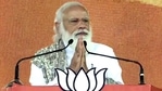 Prime Minister Narendra Modi greets a gathering before his address, in Haldia on Sunday.(ANI Photo)