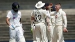Dom Bess and England celebrate the wicket of Virat Kohli. (BCCI) Dom Bess and England celebrate the wicket of Virat Kohli. (BCCI)
