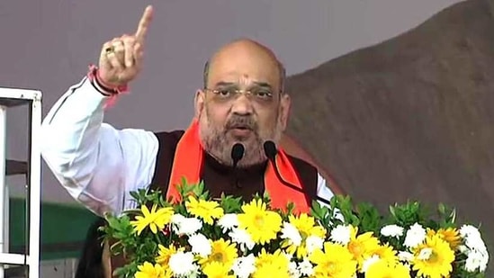 Shah alleged the alliance was made for the lust of power, and asserted that no promise was made before the 2019 Assembly polls about sharing of the chief minister's post in the state by the then allies BJP and Shiv Sena.(ANI File Photo)