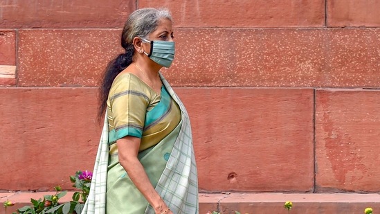 Finance Minister Nirmala Sitharaman at Parliament during the ongoing Budget Session, in New Delhi. (PTI) Finance Minister Nirmala Sitharaman at Parliament during the ongoing Budget Session, in New Delhi. (PTI)