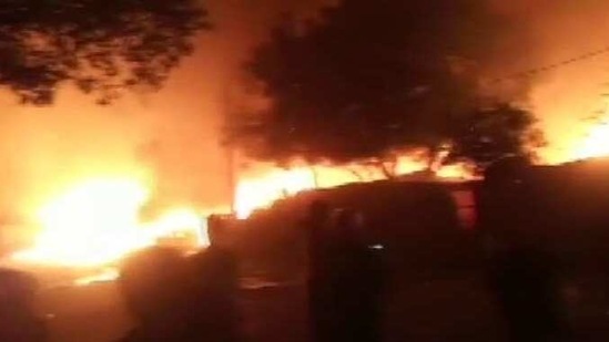 Fire breaks out in Delhi's Sanjay Colony, fire tenders at the spot (ANI Photo) Fire breaks out in Delhi's Sanjay Colony, fire tenders at the spot (ANI Photo)