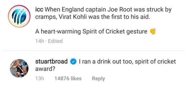 Stuart Broad had a cheeky reply for ICC. (Twitter)