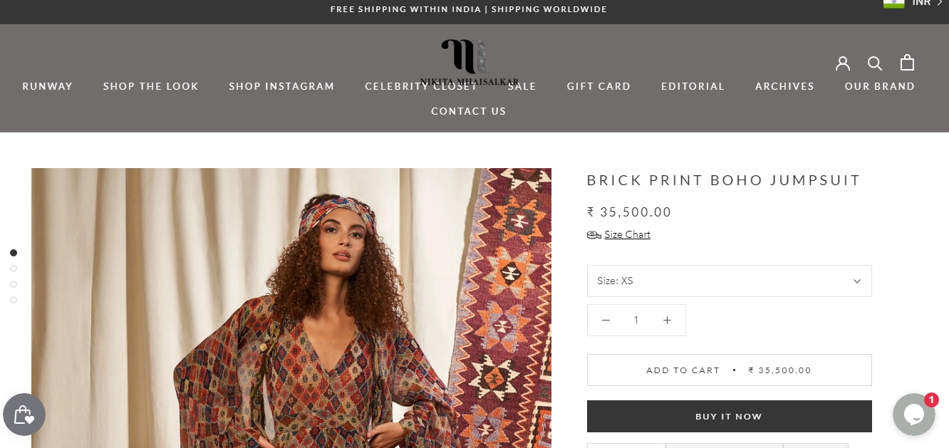 Yami Gautam's Boho jumpsuit from Nikita Mhaisalkar’s luxury prêt label (nikitamhaisalkar.com)