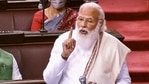 Prime Minister Narendra Modi speaking in the Rajya Sabha during ongoing Budget Session of Parliament, in New Delhi, on Monday(PTI Photo ) Prime Minister Narendra Modi speaking in the Rajya Sabha during ongoing Budget Session of Parliament, in New Delhi, on Monday(PTI Photo )