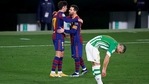 Lionel Messi of FC Barcelona celebrates with his teammate Francisco Trincao. (Getty Images) Lionel Messi of FC Barcelona celebrates with his teammate Francisco Trincao. (Getty Images)