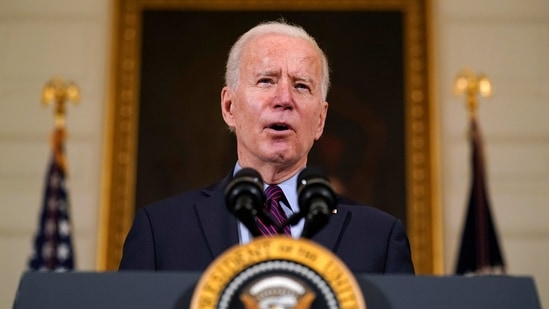 President Joe Biden speaks in the State Dining Room of the White House, in Washington. (AP Photo ) President Joe Biden speaks in the State Dining Room of the White House, in Washington. (AP Photo )