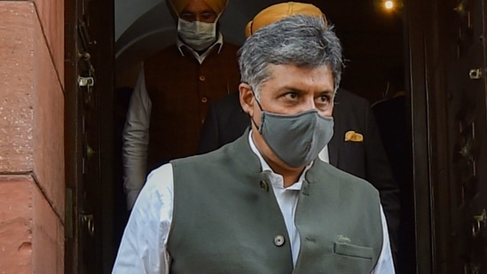 New Delhi: Congress MP Manish Tiwari after meeting with Home Minister Amit Shah at Parliament House, on the day of Budget 2021-22 presentation, in New Delhi, Monday, Feb. 1, 2021. (PTI Photo/Manvender Vashist)(PTI02_01_2021_000237A)(PTI) New Delhi: Congress MP Manish Tiwari after meeting with Home Minister Amit Shah at Parliament House, on the day of Budget 2021-22 presentation, in New Delhi, Monday, Feb. 1, 2021. (PTI Photo/Manvender Vashist)(PTI02_01_2021_000237A)(PTI)