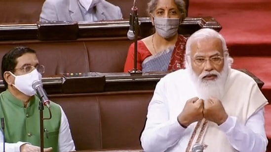 Prime Minister Narendra Modi speaks in the Rajya Sabha during ongoing Budget Session of Parliament. (PTI) Prime Minister Narendra Modi speaks in the Rajya Sabha during ongoing Budget Session of Parliament. (PTI)