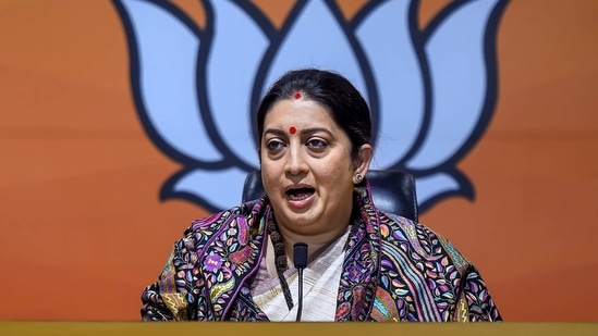 Union minister Smriti Irani addresses a press conference, in New Delhi. (PTI) Union minister Smriti Irani addresses a press conference, in New Delhi. (PTI)