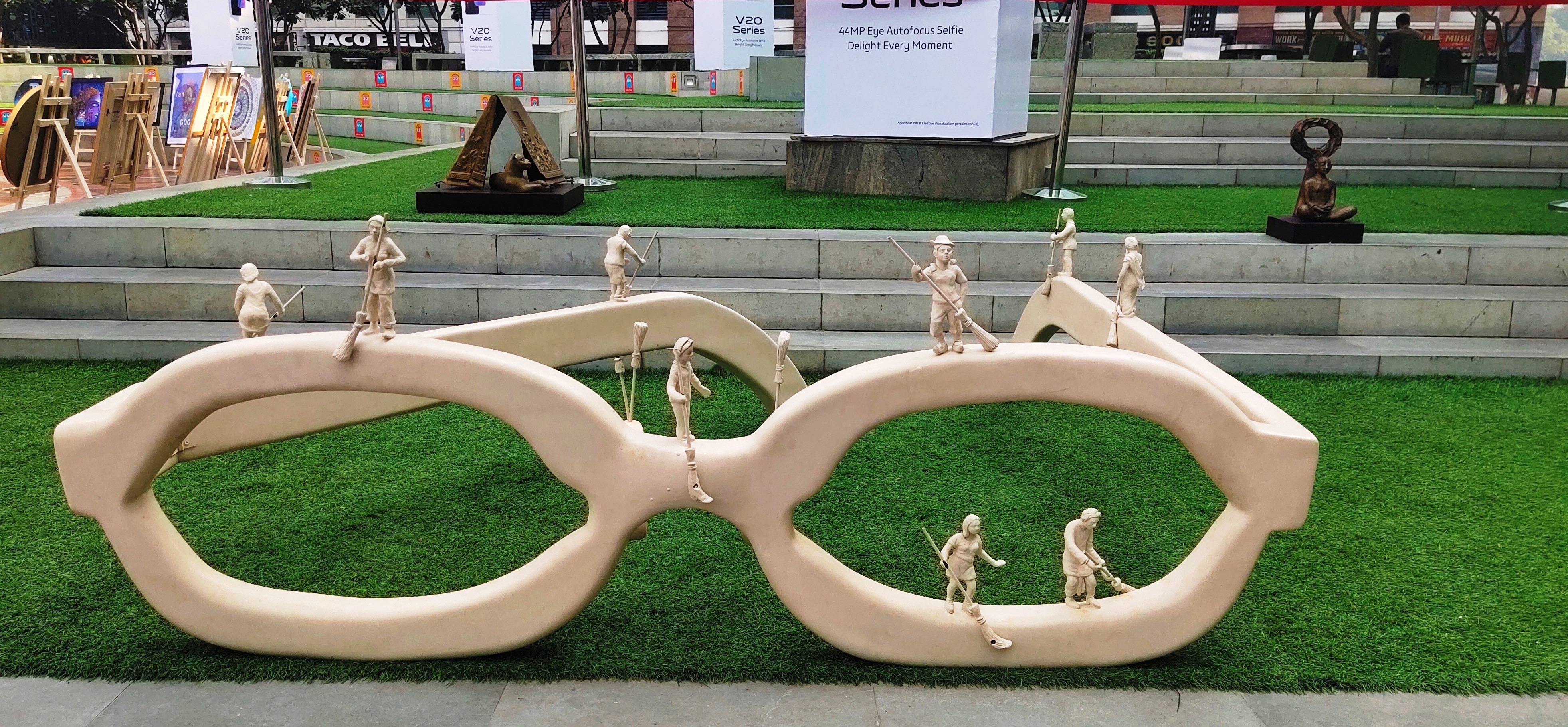 Quirky sculptures, as part of this art show, have been attracting visitors. Quirky sculptures, as part of this art show, have been attracting visitors.
