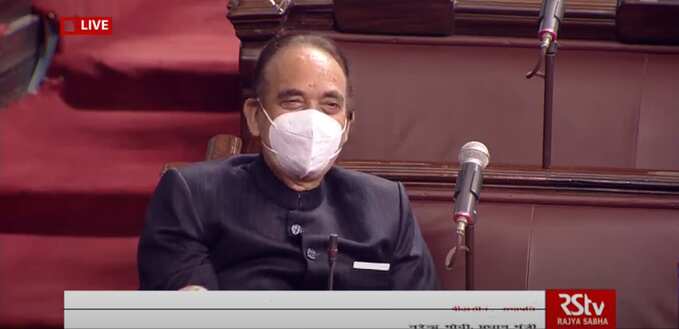 Ghulam Nabi Azad in Rajya Sabha. (ANI photo)