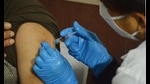 As many as 30,000 individuals, including 26,000 frontline workers, were vaccinated against Covid-19 in Haryana on Monday. (HT Photo) As many as 30,000 individuals, including 26,000 frontline workers, were vaccinated against Covid-19 in Haryana on Monday. (HT Photo)