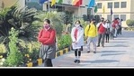 The school ensures that the students follow the norms of social distancing. The school ensures that the students follow the norms of social distancing.
