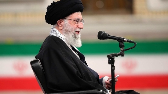 In this picture released by the official website of the office of the Iranian supreme leader, Supreme Leader Ayatollah Ali Khamenei speaks during a meeting with army's air force and air defense staff in Tehran, Iran, Sunday, Feb. 7, 2021. Iran's supreme leader said the U.S. must lift all sanctions if it wants Iran to return to its commitments to the nuclear deal with Western powers. (Office of the Iranian Supreme Leader via AP)(AP)