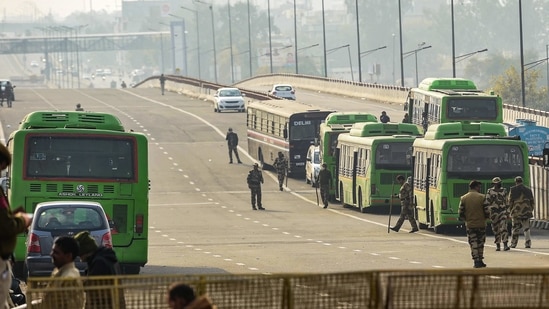 Till Thursday, of the total 576 buses, over 350 buses provided to police and para military personnel were returned to DTC. (PTI) Till Thursday, of the total 576 buses, over 350 buses provided to police and para military personnel were returned to DTC. (PTI)