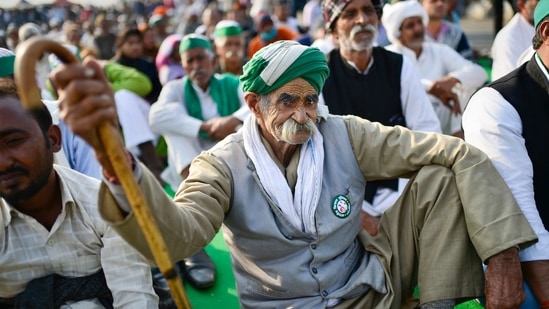 Farmers during the ongoing protest against the new farm laws, at Ghazipur Border in New Delhi, Monday, Feb. 8, 2021. (PTI) Farmers during the ongoing protest against the new farm laws, at Ghazipur Border in New Delhi, Monday, Feb. 8, 2021. (PTI)