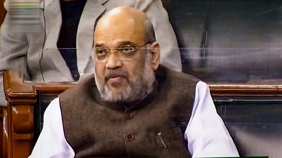 Union home minister Amit Shah in the Lok Sabha during ongoing Budget Session of Parliament, in New Delhi. (PTI) Union home minister Amit Shah in the Lok Sabha during ongoing Budget Session of Parliament, in New Delhi. (PTI)