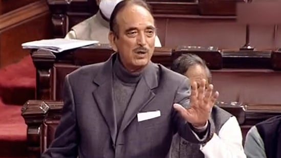 Congress MP Ghulam Nabi Azad speaks in the Rajya Sabha during ongoing Budget Session of Parliament, in New Delhi on February 9, 2021. (PTI)