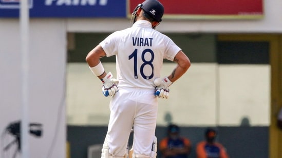 **EDS: TWITTER IMAGE POSTED BY @BCCI ON TUESDAY, Feb. 9, 2021** Chennai: Indian team captain Virat Kohli reacts during the 5th and final day of first cricket test match between India and England, at MA Chidambaram Stadium, in Chennai, Tueday, Feb. 9, 2021. (BCCI/PTI Photo)(PTI02_09_2021_000090B)(PTI)