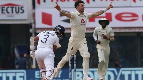 James Anderson castles Ajinkya Rahane for duck. (BCCI) James Anderson castles Ajinkya Rahane for duck. (BCCI)