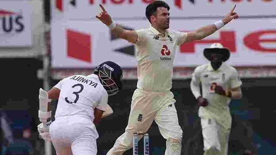 James Anderson castles Ajinkya Rahane for duck.(BCCI)