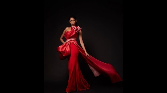 A structured and draped Amit Aggarwal creation (Photo: Instagram/AmitAggarwal) A structured and draped Amit Aggarwal creation (Photo: Instagram/AmitAggarwal)