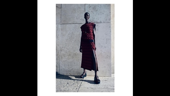 A knitted ensemble from Ferragamo’s Pre-Fall 21 collection (Photo: Instagram/PaulAndrewPrivate) A knitted ensemble from Ferragamo’s Pre-Fall 21 collection (Photo: Instagram/PaulAndrewPrivate)