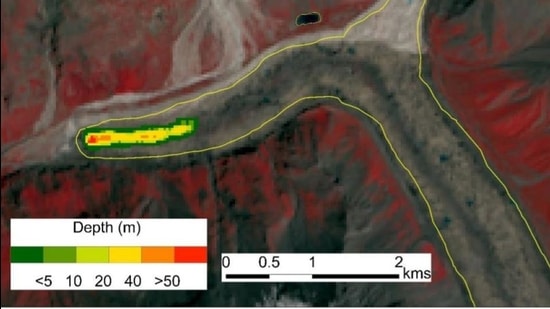 Nanda Devi glacier and the extent of depression in the ablation zone. (Sourced)