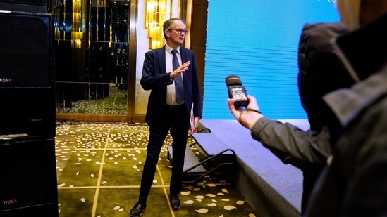 Peter Ben Embarek, of the World Health Organization team, leaves after a WHO-China Joint Study Press Conference held at the end of the WHO mission in Wuhan, China, Tuesday, Feb. 9, 2021. (AP Photo/Ng Han Guan) (AP) Peter Ben Embarek, of the World Health Organization team, leaves after a WHO-China Joint Study Press Conference held at the end of the WHO mission in Wuhan, China, Tuesday, Feb. 9, 2021. (AP Photo/Ng Han Guan) (AP)