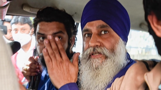 Iqbal Singh after his arrest in New Delhi on Wednesday.(PTI Photo)