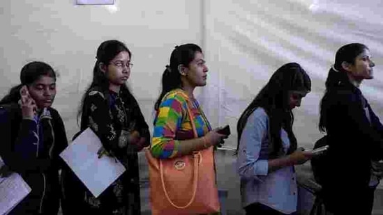 Job seekers wait in a queue for interviews at a job fair in Chinchwad, Maharashtra. India’s unemployment rate rose to 7.2% last month, up from 5.9% in February 2018, according to data compiled by the Centre for Monitoring Indian Economy (CMIE) think tank. The figures are more recent than government data and many economists regard them as more credible. (Danish Siddiqui / REUTERS) Job seekers wait in a queue for interviews at a job fair in Chinchwad, Maharashtra. India’s unemployment rate rose to 7.2% last month, up from 5.9% in February 2018, according to data compiled by the Centre for Monitoring Indian Economy (CMIE) think tank. The figures are more recent than government data and many economists regard them as more credible. (Danish Siddiqui / REUTERS)