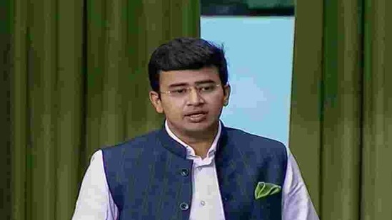 Tejasvi Surya on Wednesday urged the ministry to act stringently against Twitter(PTI Photo)