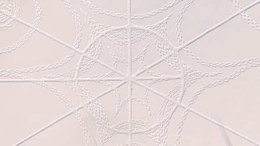 A detail from the complex geometric pattern formed from thousands of footsteps in the snow in Espoo, Finland, Monday Feb. 8, 2021. The art work design measuring about 160 meters in diameter was made by volunteers in snowshoes under the guidance of local resident and amateur artist Janne Pyykko, but the ephemeral work will only last until the next snowfall or heavy winds. (Pekka Lintusaari via AP)(AP) A detail from the complex geometric pattern formed from thousands of footsteps in the snow in Espoo, Finland, Monday Feb. 8, 2021. The art work design measuring about 160 meters in diameter was made by volunteers in snowshoes under the guidance of local resident and amateur artist Janne Pyykko, but the ephemeral work will only last until the next snowfall or heavy winds. (Pekka Lintusaari via AP)(AP)
