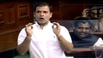 Congress Lok Sabha MP from Wayanad Rahul Gandhi speaks during the Budget Session of Parliament, in New Delhi on Thursday. (ANI Photo/ LSTV Grab) Congress Lok Sabha MP from Wayanad Rahul Gandhi speaks during the Budget Session of Parliament, in New Delhi on Thursday. (ANI Photo/ LSTV Grab)