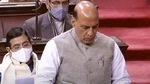 Union defence minister Rajnath Singh in Rajya Sabha(RSTV/screengrab) Union defence minister Rajnath Singh in Rajya Sabha(RSTV/screengrab)