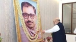 Union Home Minister Amit Shah paying floral tribute to Deendayal Upadhyaya. (Twitter: @Amitshah) Union Home Minister Amit Shah paying floral tribute to Deendayal Upadhyaya. (Twitter: @Amitshah)