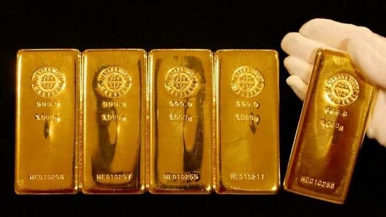  Gold bars are displayed during a photo opportunity. (Representative image)(REUTERS)