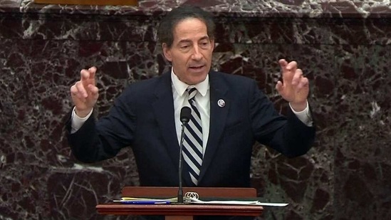 US House lead impeachment manager Rep. Jamie Raskin.(U.S. Senate TV via REUTERS)