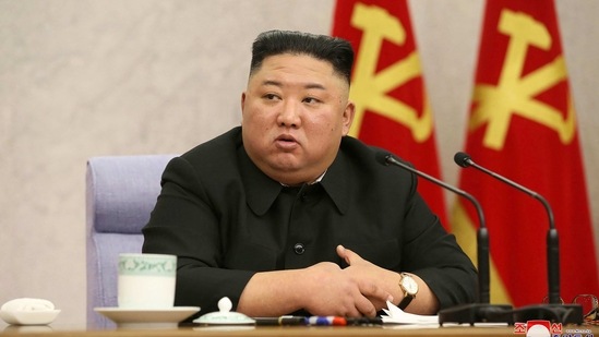 Pyongyang: In this photo provided by the North Korean government, North Korean leader Kim Jong Un attends at a meeting of Central Committee of Worker���s Party of Korea in Pyongyang, North Korean, Wednesday, Feb. 10, 2021. Independent journalists were not given access to cover the event depicted in this image distributed by the North Korean government. The content of this image is as provided and cannot be independently verified. Korean language watermark on image as provided by source reads: "KCNA" which is the abbreviation for Korean Central News Agency. AP/PTI(AP02_11_2021_000006A) (AP) Pyongyang: In this photo provided by the North Korean government, North Korean leader Kim Jong Un attends at a meeting of Central Committee of Worker���s Party of Korea in Pyongyang, North Korean, Wednesday, Feb. 10, 2021. Independent journalists were not given access to cover the event depicted in this image distributed by the North Korean government. The content of this image is as provided and cannot be independently verified. Korean language watermark on image as provided by source reads: "KCNA" which is the abbreviation for Korean Central News Agency. AP/PTI(AP02_11_2021_000006A) (AP)