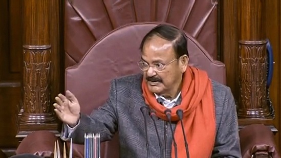 Rajya Sabha Chairman Venkaiah Naidu during Budget session on Thursday.(PTI) Rajya Sabha Chairman Venkaiah Naidu during Budget session on Thursday.(PTI)