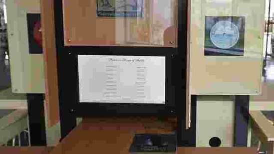A digital centre with music in various languages at the Rashtrapati Bhavan Museum. The visitors would be allowed in from gate number 30 and will be welcomed at the reception inside the clock tower. From there, they can take a bus or ride a bicycle to reach the museum. (Raj K Raj/HT Photo) 