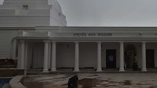Phase-II of Rashtrapati Bhavan Museum, which will use virtual reality and multi-screen projections to tell stories to visitors, is a three-storey underground facility. It will be inaugurated by Prime Minister Narendra Modi on Monday and will open to the public on October 2. Phase-I of the museum has also been renovated following shifting of a few artifacts to the new area. The museum is built where the garage for Rashtrapati Bhavan vehicles was earlier located. (Raj K Raj/HT Photo) 