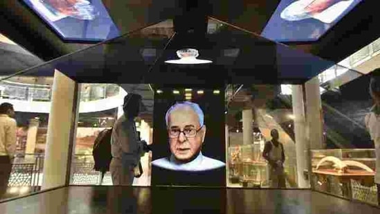 The three-storey Rashtrapati Bhavan Museum will use virtual reality and multi-screen projections to tell stories. It took almost two years to complete the underground museum, which cost an estimated  <span class='webrupee'>₹</span>80 crore. It will open to the public on October 2. (Raj K Raj/HT Photo) 