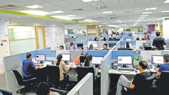 According to the survey, while the business environment and sentiment has improved, it may not translate into hiring more people.(Hemant Mishra/Mint Archive)